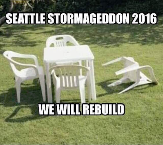 Seattle storm We Will Rebuild meme